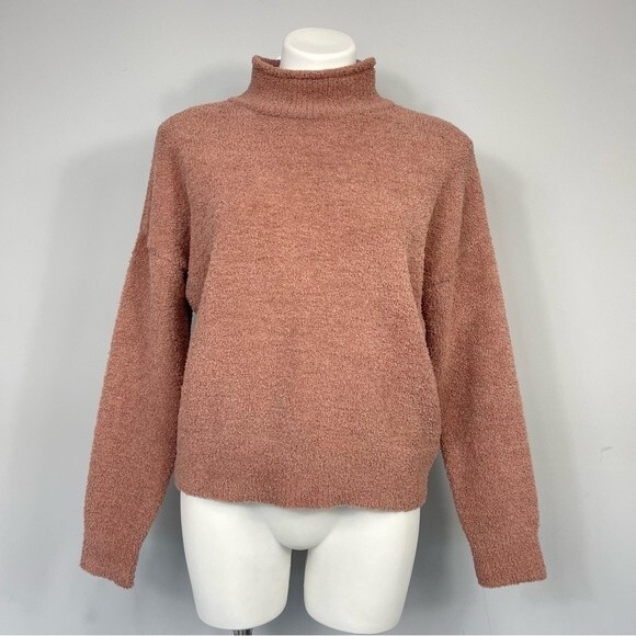 NWT If It Were Me Cozy Sherpa Fuzzy Crop Boxy Drop Shoulder Loungewear Sweater M - Picture 6 of 11